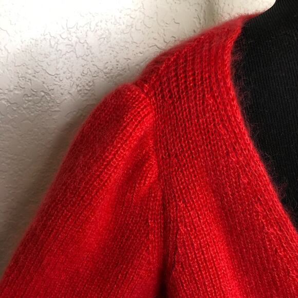 Alexachung red wrap style open back mohair blend sweater size Medium - Picture 12 of 16